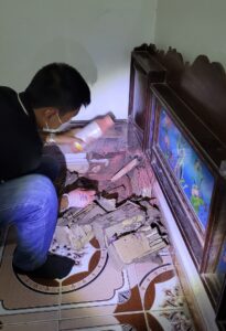 Thi công diệt mối tận gốc tại nhà dân ở Trực Ninh